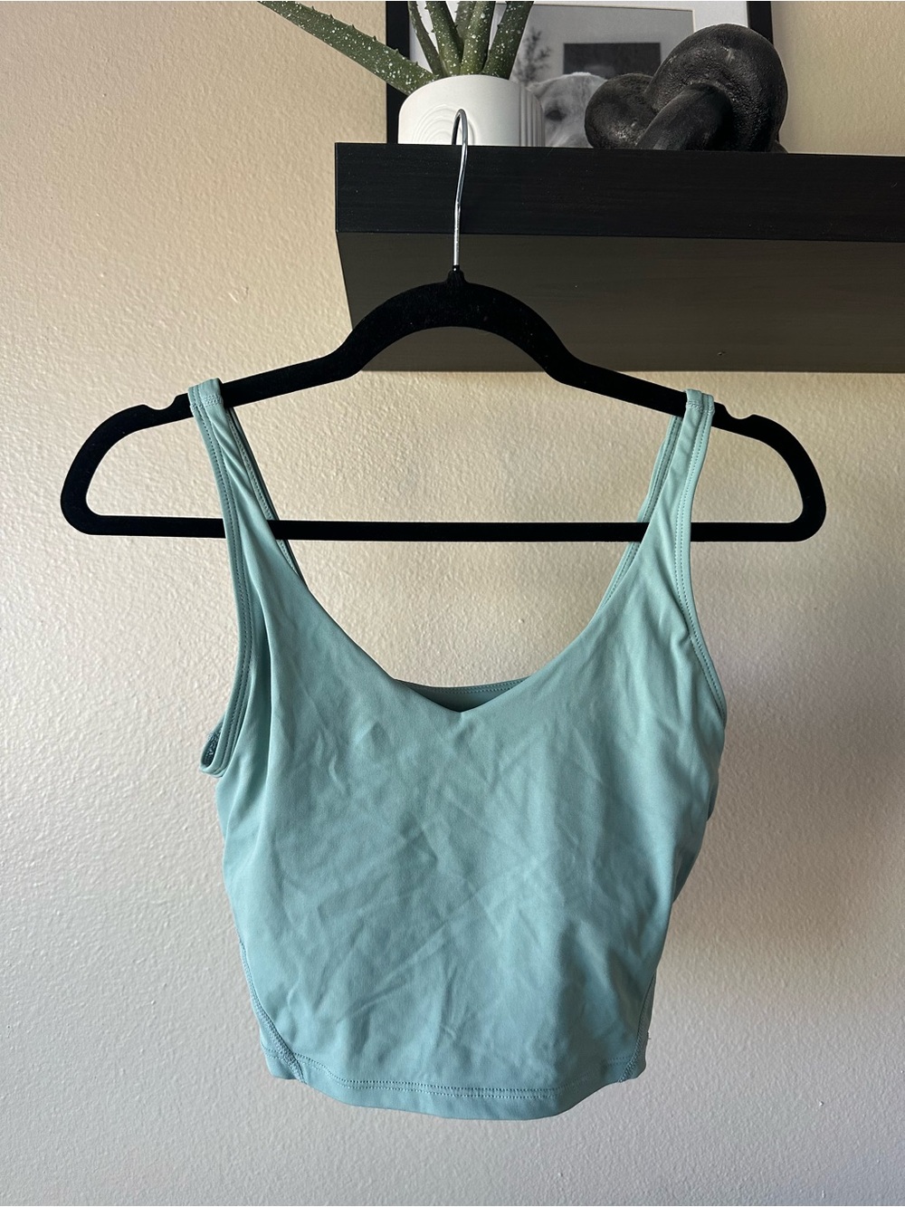 Women's Light Aqua Scoop Neck Crop Tank Top